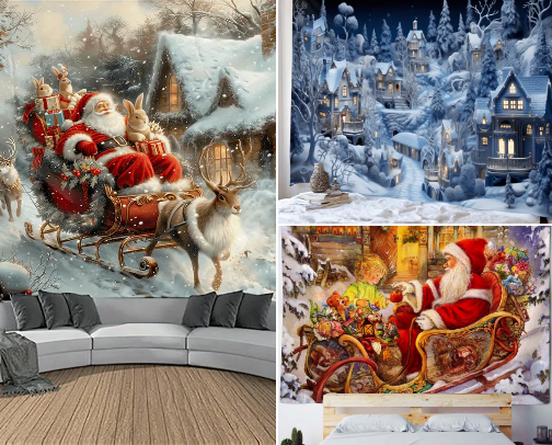 Best-Selling Christmas Tapestries on Temu 🎄✨ cover photo collage