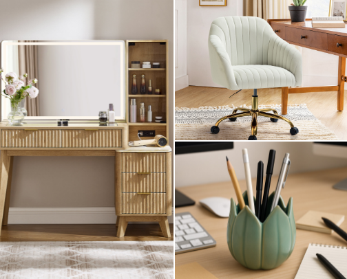my dream makeup room!! makeup vanity desks and all the goods cover photo collage