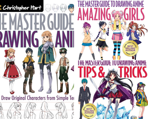 The Master Guide to Drawing Anime: How to Draw Original Characters from Simple Templates - A How to Draw Anime / Manga Books Series (Volume 1) for aspiring anime artists cover photo collage