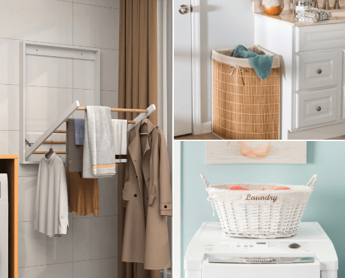 Laundry decor & organization cover photo collage
