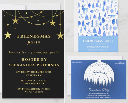 Gorgeous Friendsmas Invitations for Your Christmas Crew 🎄 cover photo collage