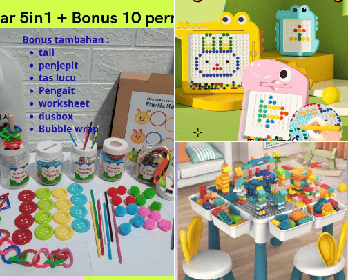 Mainan edukasi anak cover photo collage