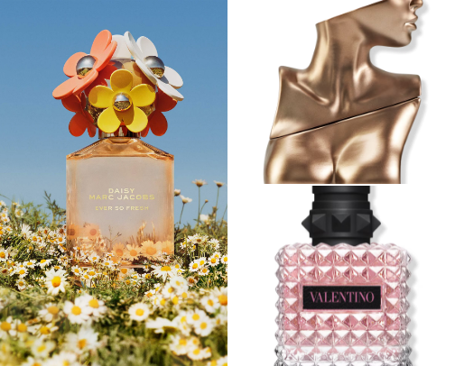 Hot girl fragrances cover photo collage