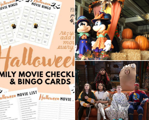 Disney Halloween Movie Nights: Movie Lists, Bingo, Recipes and More cover photo collage