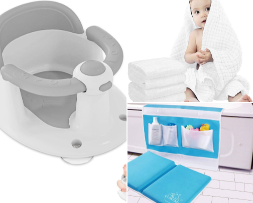 Bath time baby cover photo collage