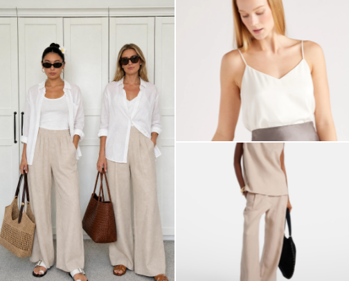 Summer Outfit Ideas: White + Beige cover photo collage