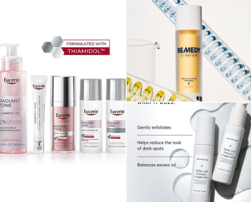 Best Clinical Skincare Products for Melasma, Dark Spots, Hyperpigmentation, Discoloration, Sun Damage & Post Inflammatory Hyperpigmentation (PIH) cover photo collage