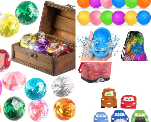Pool toys that my kids love! cover photo collage