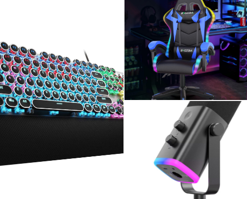 Gaming accessories cover photo collage