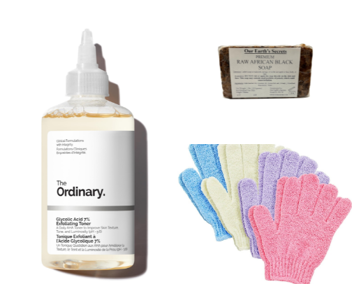 Body acne and hyperpigmentation cover photo collage