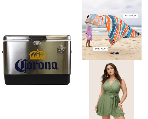 Sun-Kissed Sophistication: Grown-Up Beach Day Essentials cover photo collage