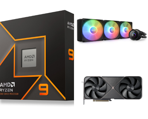 “Ultimate Productivity & Gaming PC Setup 💻⚡ cover photo collage