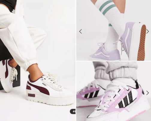 ASOS sneakers cover photo collage
