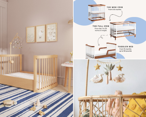 Nursery essentials that combine comfort, style, and safety for your baby. cover photo collage