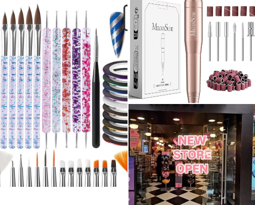 Cheap nail art sets cover photo collage