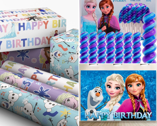 Frozen Themed Birthday Party cover photo collage