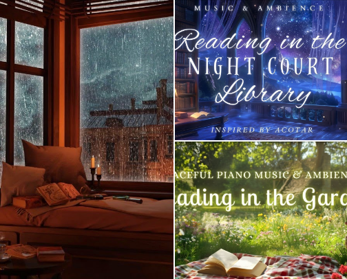 Bookish Ambience to set the perfect reading mood 🔮☺️ cover photo collage