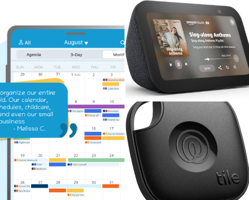 Tech for Busy Moms: 24 Game-Changing Gadgets + Apps to Simplify Life cover photo collage