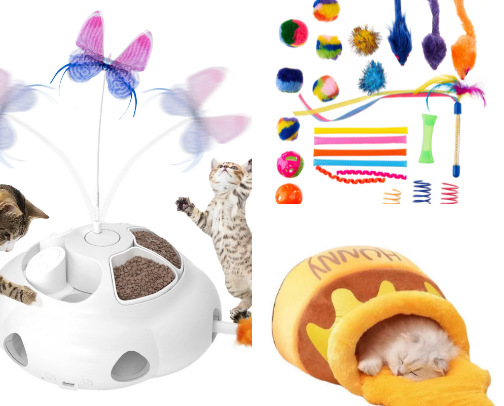 Pet essentials - purrfect for your cat! cover photo collage