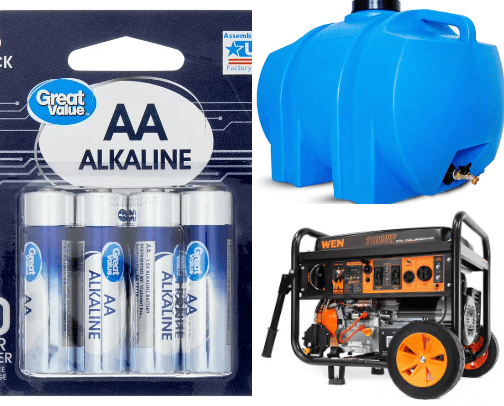 Hurricane supplies cover photo collage