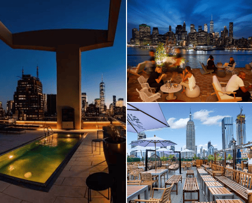 Best rooftop bars in New York City cover photo collage