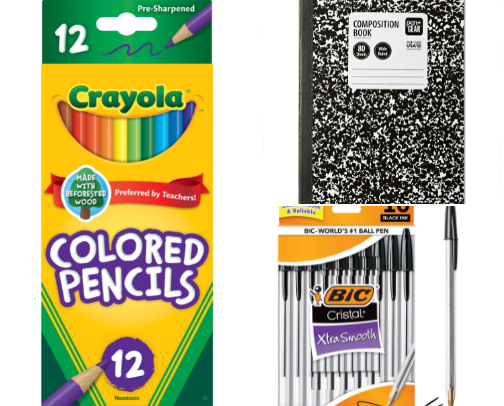 School supplies cover photo collage