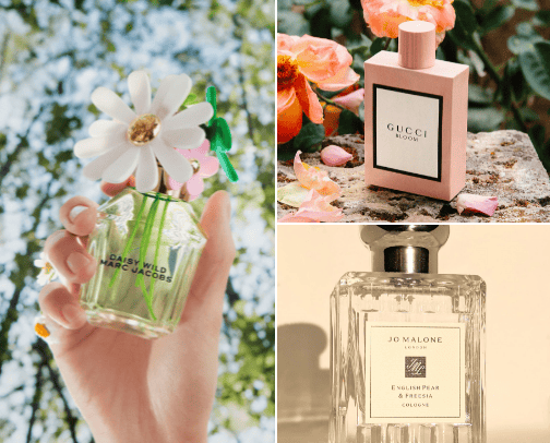 Women fragrances for summer/spring cover photo collage
