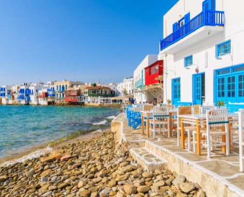 Greek island holidays cover photo collage