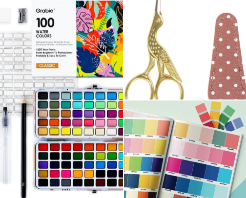 My Fav Art Supplies as an abstract artist cover photo collage