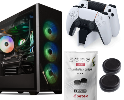 Gaming accessories cover photo collage