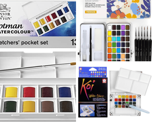 Watercolor Painting Supplies cover photo collage