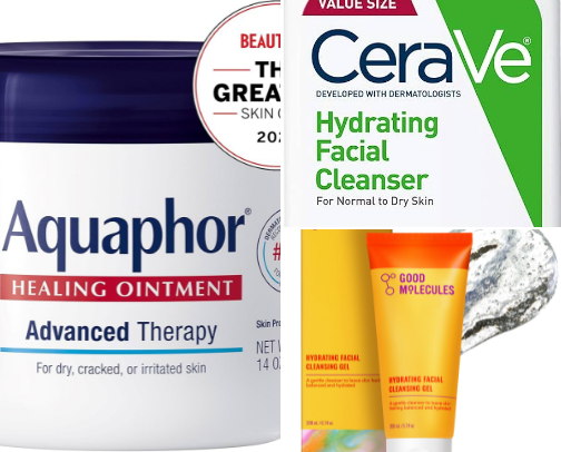 Affordable Skincare For Dry Skin cover photo collage