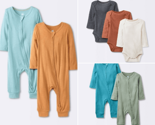 Neutral baby clothes cover photo collage