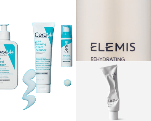 Skincare Products for dry skin cover photo collage