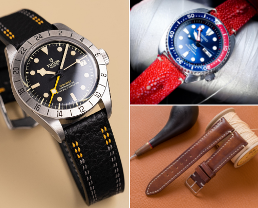 Handmade Leather Watch Strap cover photo collage