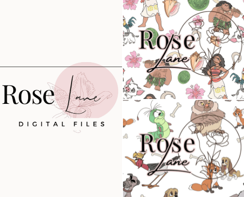 Digital Disney graphics and patterns cover photo collage