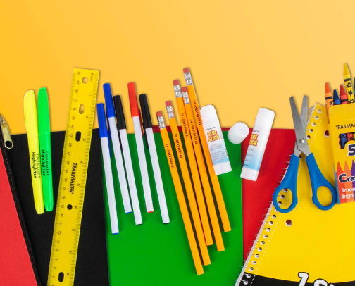 Back to School supplies cover photo collage