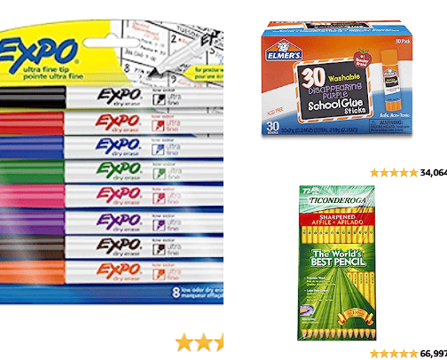 School supplies cover photo collage