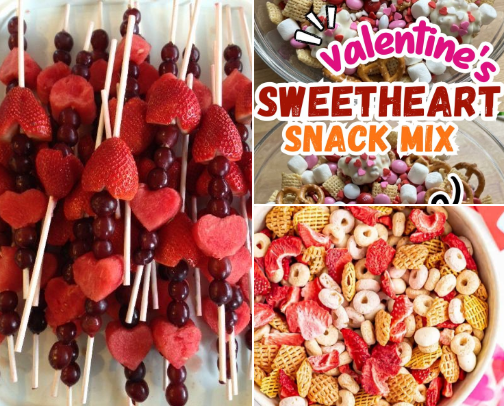 Toddler Valentines Day Snack Ideas + Shopping List cover photo collage