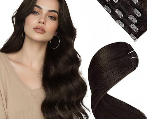 Laavoo clip in hair extensions human hair cover photo collage