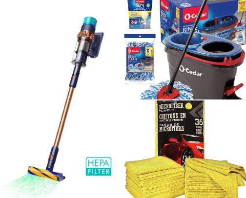 Daily cleaning essentials cover photo collage