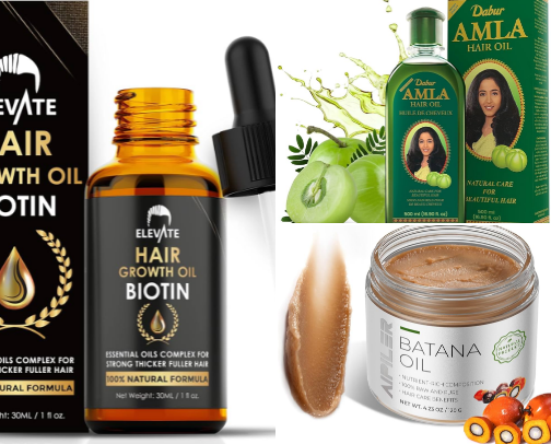 Hair oils for EXTREME growth🌱 cover photo collage