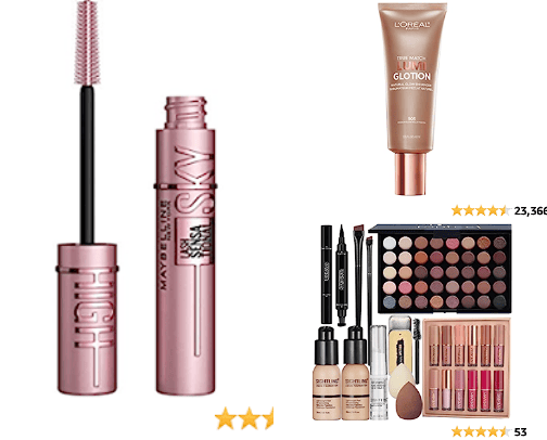 Beauty and make-up essentials cover photo collage