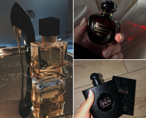 seductive perfumes women cover photo collage