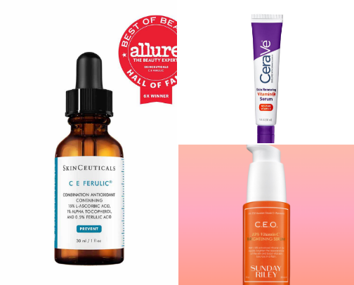 Say Bye to Acne Scars ✨ Best Vitamin C Serums for Breakouts. cover photo collage