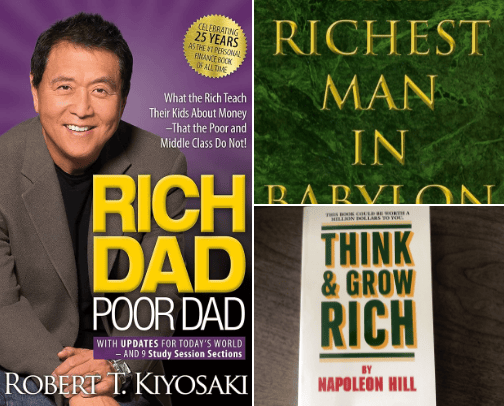 Business books cover photo collage