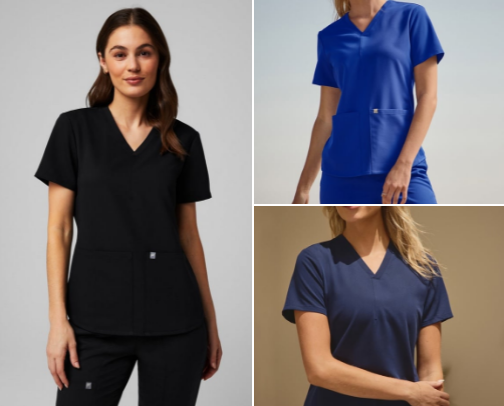 Stylish Scrubs and Underlayers cover photo collage