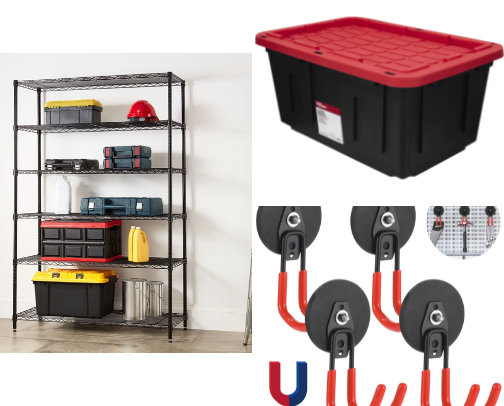 Garage, Auto Detailing & Home Hardware Essentials Guide (Walmart Hyper Tough Tools, Auto Drive Detailing & Garage Storage Edition) cover photo collage