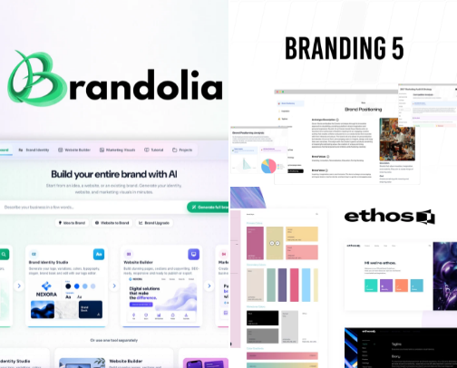 Top 5 AI Branding Kits for a One-Person Shop (Plus the Shortlist) cover photo collage