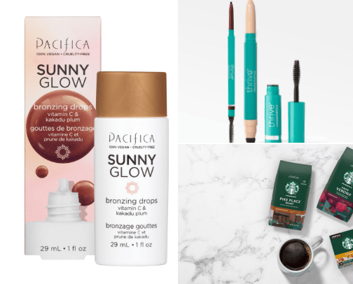 Vegan makeup and skincare cover photo collage
